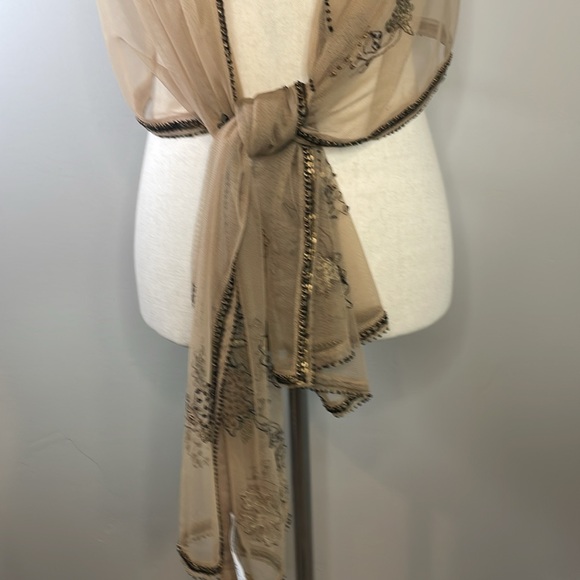 PRESTON & YORK sheer beaded shawl | wrap - Picture 3 of 8
